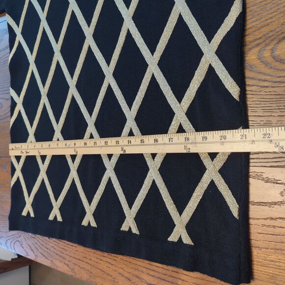 Vintage Suzelle V Neck Gold Black Argyle Sweater Size Large Long Sleeve - Picture 10 of 11